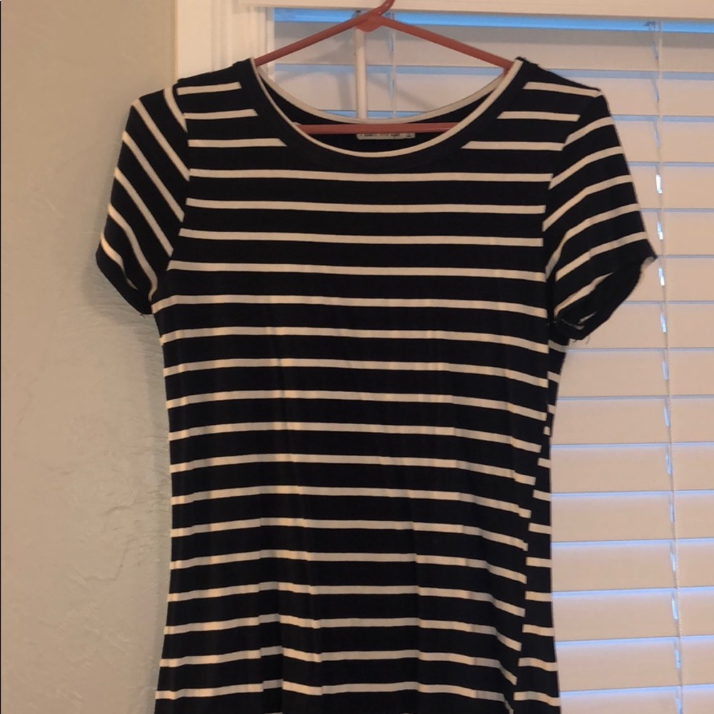 Casual Navy and White Striped Dress